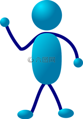 簡筆圖,火柴人,藍色