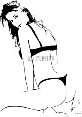 黑,情色,女孩