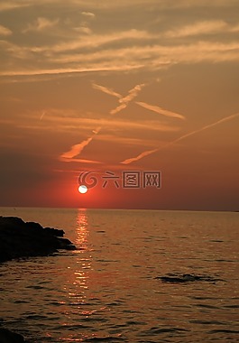 日落,海,abendstimmung