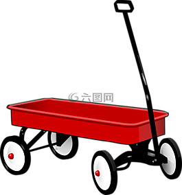 拉,車皮,手推車