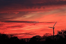 日落,余輝,傍晚的天空