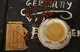 咖啡,杯,老