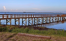 木棧道,海,行人