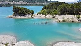 湖,水庫,綠松石