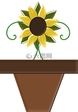 向日葵,花盆,花
