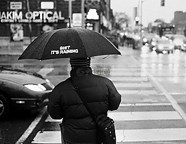 雨,男子,城市