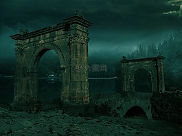 拱,橋,湖