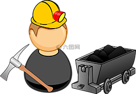 煤,漫畫人物,挖