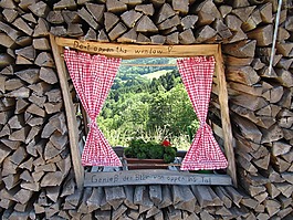 查看,holzstapel,窗口