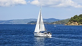 游艇,帆船,海