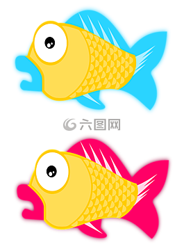 藍色,卡通,魚