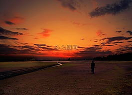 日落,景觀,照片
