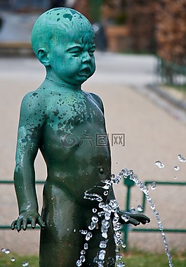 雕像,嬰兒,男孩