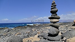 男性,石頭,海