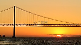 日落,水,橋