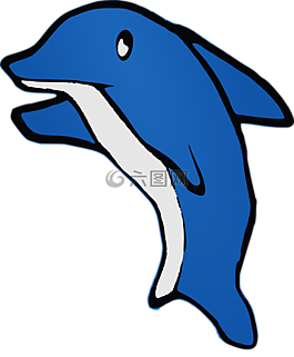 海豚,動(dòng)物,卡通