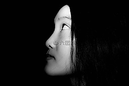 脸,女孩,看看