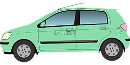 車,綠色汽車,現代