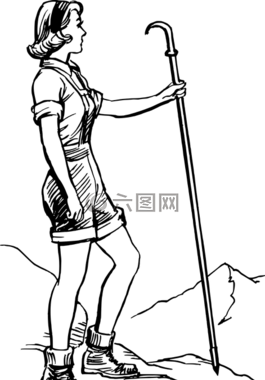 遠足,徒步旅行,山
