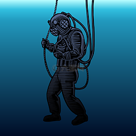 深海,潜水员,跳水