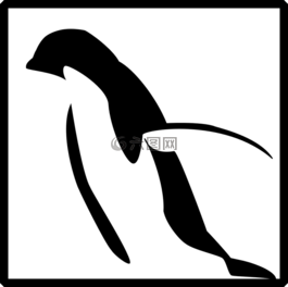 企鵝,黑,白