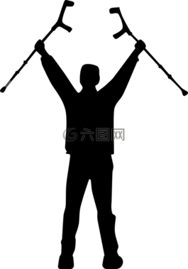 男孩,癱瘓,拐杖