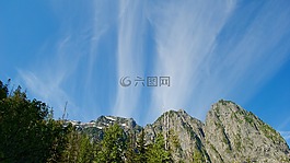天空,山,藍(lán)色