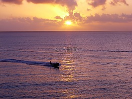 日落,海,余輝