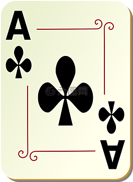ace,俱樂部,撲克