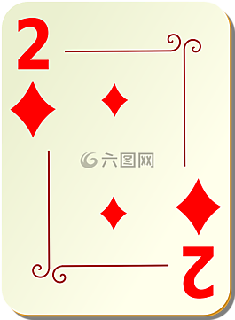 兩,鉆石,玩撲克牌