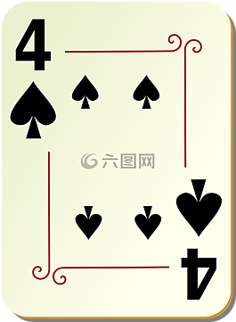黑桃,四,4