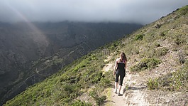 步行,山,和平