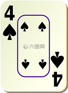 黑桃,四,4