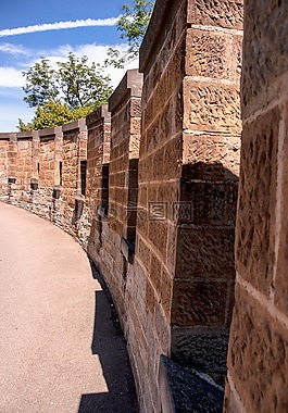 城堡的墙上,hohenzollern 城堡,墙