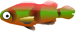 卡通,魚,綠色