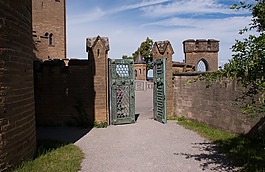 城堡的墙上,hohenzollern 城堡,墙