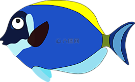 藍色,卡通,魚