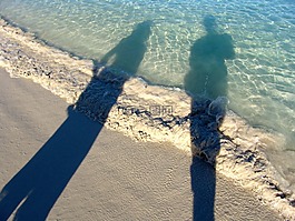 海灘,海,影子