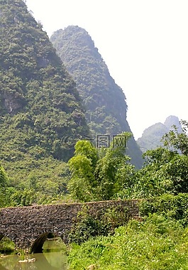 山,景觀,橋