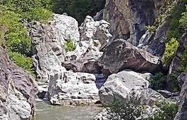 峡谷,岩,河床