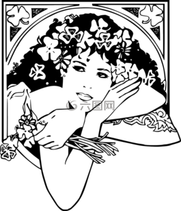 女子,夢想,黑色和白色