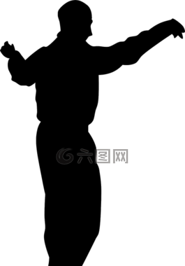 男子,側影,跳舞