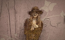 女子,肖像,繪圖