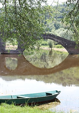 橋,池塘,水