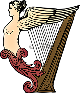 女性,豎琴,儀器