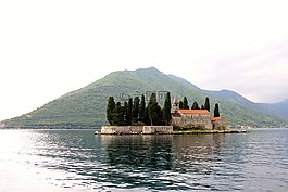 湖邊,島,小