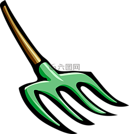 叉,花園,工具