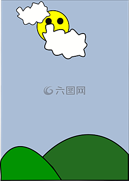 多云,山,天空