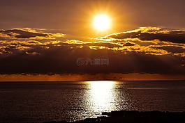 日落,太陽,天空