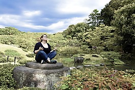 冥想,日本花園,天空